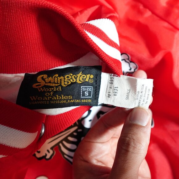 Vintage Swingster Rampaging Trilobites Bomber Jacket Mens S Dinosaurs TV Show - Picture 6 of 13